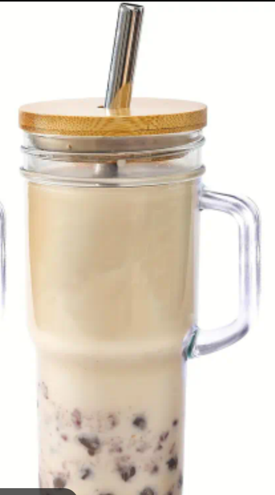24oz glass Tumbler with handle
