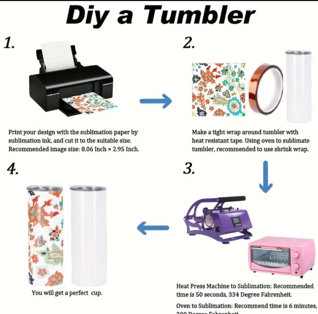 4pack 20 oz Sublimation Tumblers