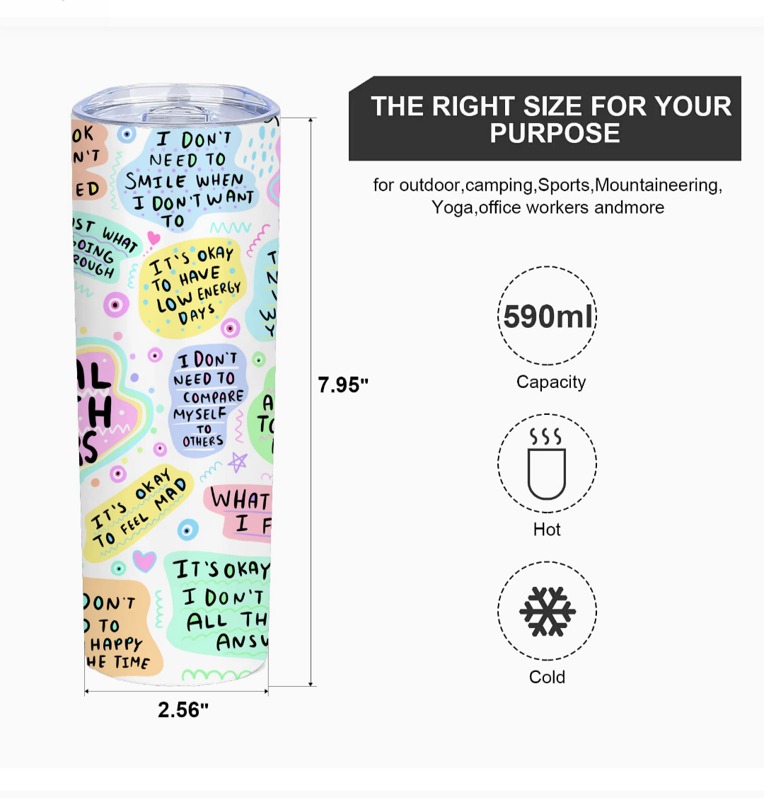 20oz mental health tumbler