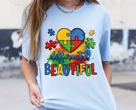 Short sleeve artism awareness T-shirt