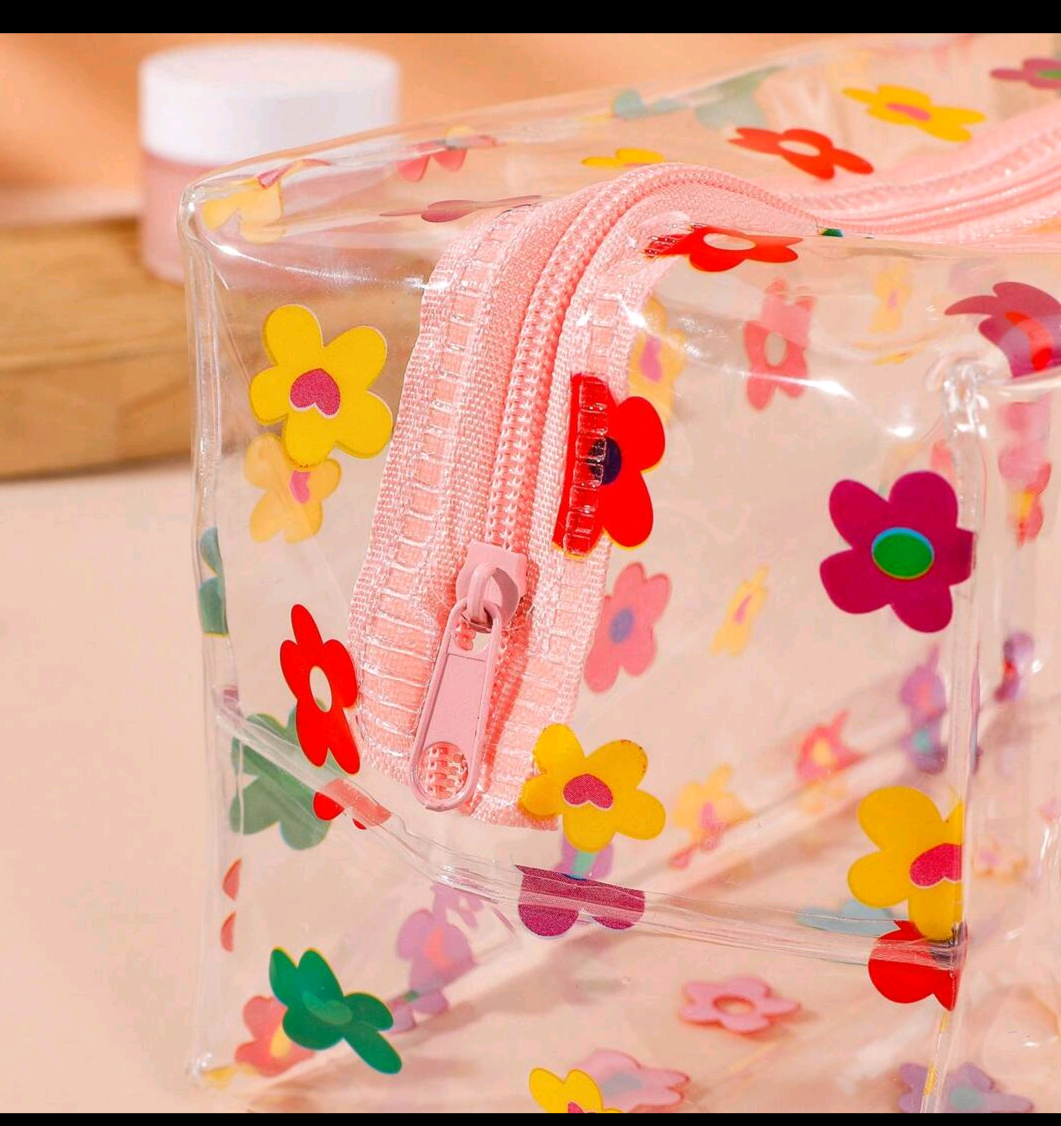 Floral beauty transparent bag
