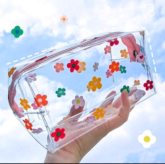 Floral beauty transparent bag