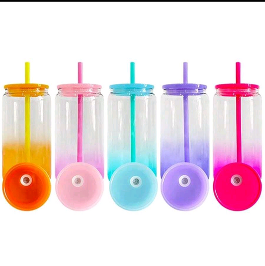 5 pack Two toned glass sublimation Tumblers